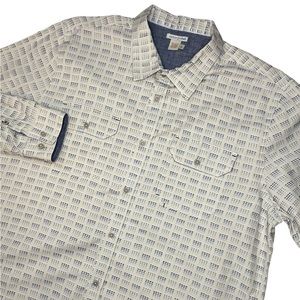 Carbon 2 Cobalt Shirt Men’s XL White‎ & Blue Design Long Sleeve Button Up Collar